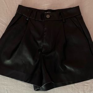 Faux Leather High Wasted Shorts - Size Small
